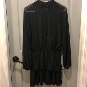 Black sheer long sleeve dress
